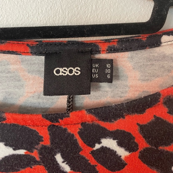 ASOS Orange Leopard Print Shift Dress - Picture 3 of 4